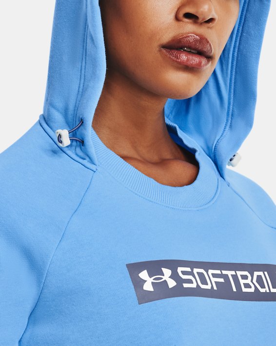 Women's UA Softball Hoodie, Blue, pdpMainDesktop image number 3